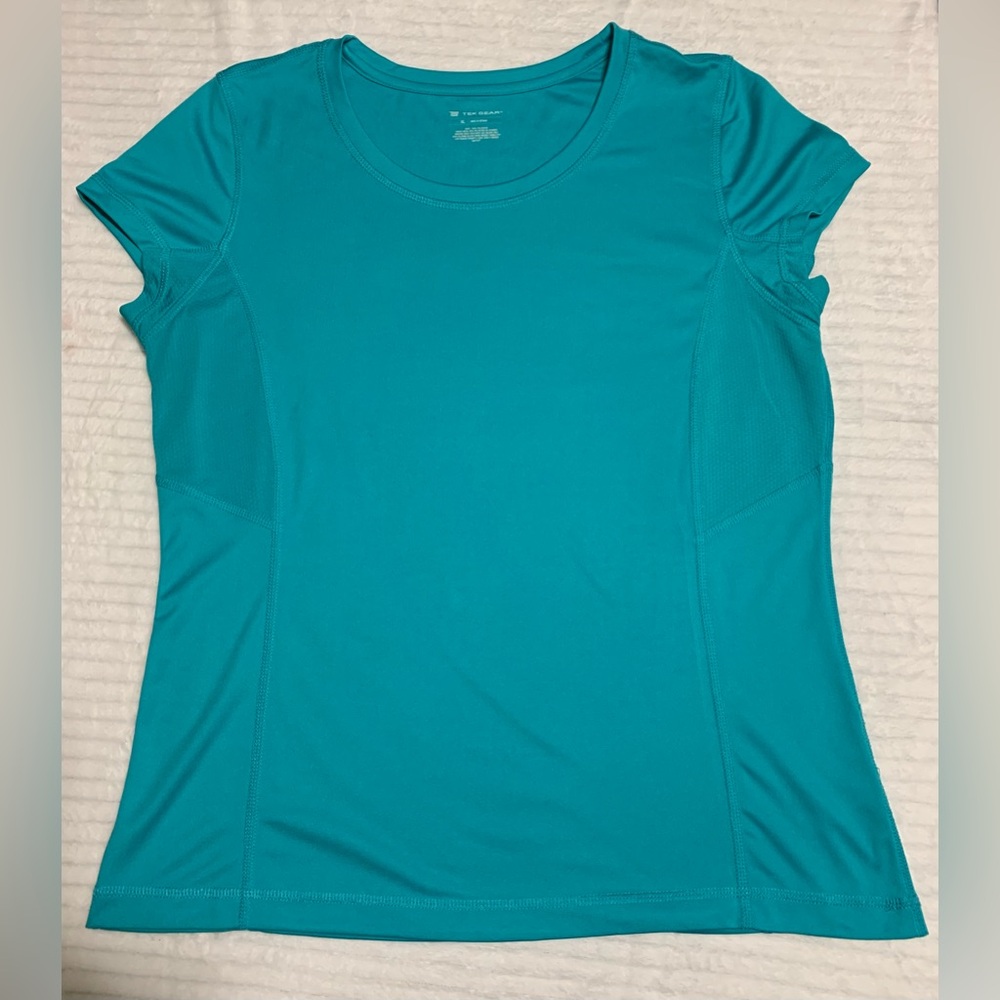 Tek Gear Teal Athletic Crew Neck Short Sleeve Top Size XL